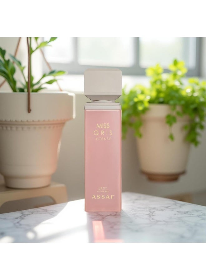 Assaf Miss Gris 100ml – Higher Concentration for Women | Hazelnut, Saffron & Pear | Jasmine & Rose Heart - Image 5